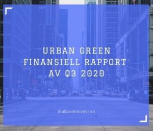 Urban Green Finansiell rapport av Q3 2020