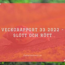 Veckorapport 33 2022 - Slött och rött