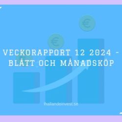 Veckorapport 12 2024 - Blått och månadsköp